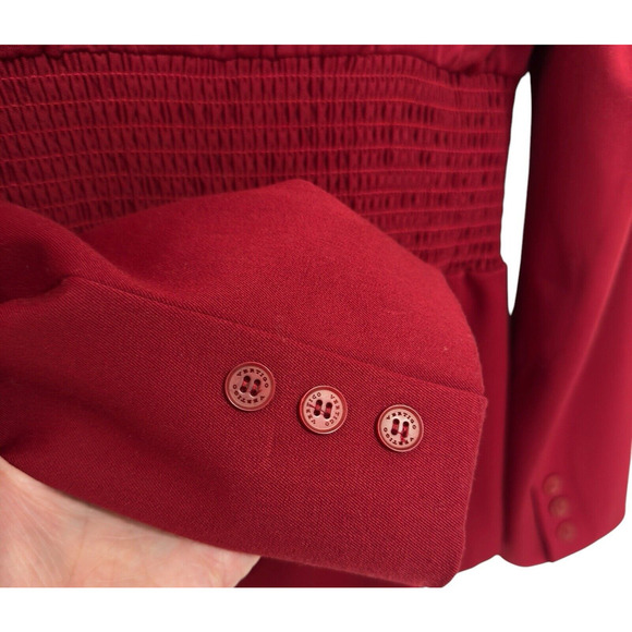 Vintage Vertigo Blazer Jacket Womens Size L Paris France Red Button Front - Picture 6 of 8